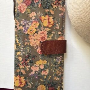 Patricia Nash Floral Leather Wallet - Brown and Yellow